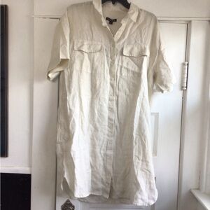 J. Crew Women's Cream Button Down Shirt Dress